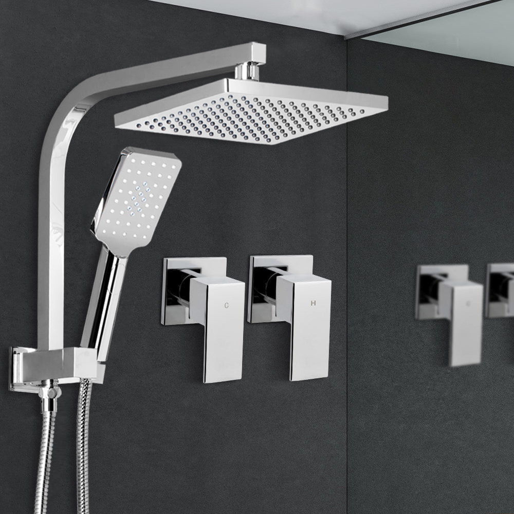 Cefito 8'' Rain Shower Head Set Handheld Square High Pressure wins Tap?Chrome