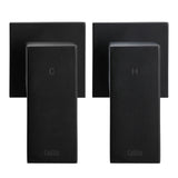 Cefito Shower Twins Tap Wall Bath Taps Brass Hot Cold Basin Bathroom Black - Side View