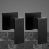 Cefito Shower Twins Tap Wall Bath Taps Brass Hot Cold Basin Bathroom Black - Low Angle