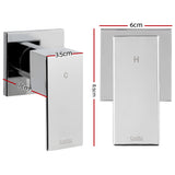 Cefito Shower Twins Tap Wall Bath Taps Brass Hot Cold Basin Bathroom Chrome - Front View