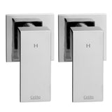Cefito Shower Twins Tap Wall Bath Taps Brass Hot Cold Basin Bathroom Chrome - Side View