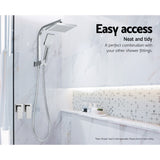 Cefito Shower Twins Tap Wall Bath Taps Brass Hot Cold Basin Bathroom Chrome - Close-Up Angle