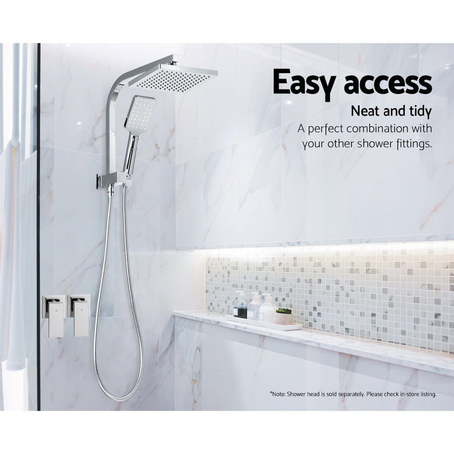 Cefito Shower Twins Tap Wall Bath Taps Brass Hot Cold Basin Bathroom Chrome, image 7