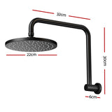 9'' Rain Shower Head Overhead High-pressure Swivel Black - Front View