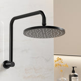 9'' Rain Shower Head Overhead High-pressure Swivel Black - Close-Up Angle