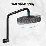 9'' Rain Shower Head Overhead High-pressure Swivel Black - Rear View