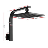 Cefito 8'' Rain Shower Head Wall Arm Square High Pressure Black - Front View