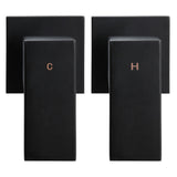 Cefito 8'' Rain Shower Head Wall Arm Square High Pressure Twins Tap Black - Side View