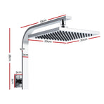 Cefito 8'' Rain Shower Head Wall Arm Square High Pressure Chrome, image 2