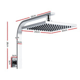 Cefito 8'' Rain Shower Head Wall Arm Square High Pressure Chrome - Front View