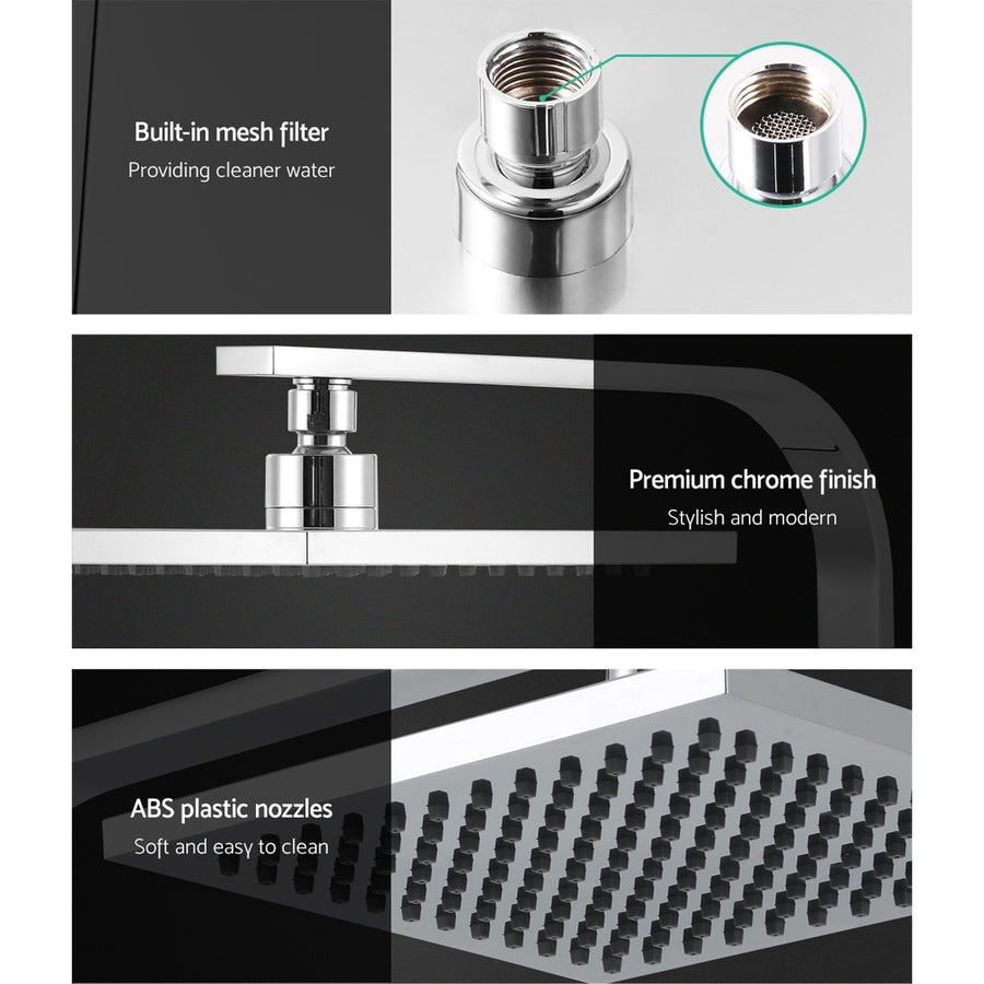 Cefito 8'' Rain Shower Head Wall Arm Square High Pressure Chrome, image 5