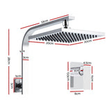 Cefito 8'' Rain Shower Head Wall Arm Square High Pressure Mixer Tap Chrome - Front View