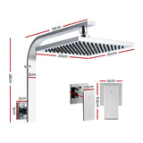 Cefito 8'' Rain Shower Head Wall Arm Square High Pressure Twins Tap Chrome - Front View