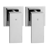 Cefito 8'' Rain Shower Head Wall Arm Square High Pressure Twins Tap Chrome - Side View