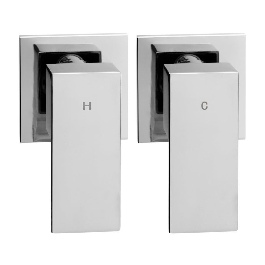 Cefito 8'' Rain Shower Head Wall Arm Square High Pressure Twins Tap Chrome, image 3