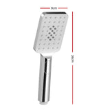 Handheld Shower Head 3.1'' High Pressure 3 Spray Modes Square Chrome - Front View