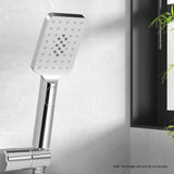 Handheld Shower Head 3.1'' High Pressure 3 Spray Modes Square Chrome - 45-Degree Angle