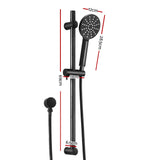 Handheld Shower Head Wall Holder 4.7'' High Pressure Adjustable 3 Modes Black - Front View