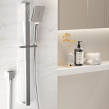 Handheld Shower Head Set 3.1'' High Pressure Silver - Rear View