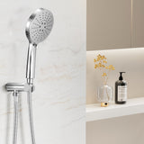Handheld Shower Head Holder 4.7'' High Pressure Silver - Close-Up Angle