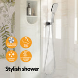 Handheld Shower Head Holder 3.1'' High Pressure Silver - Top-Down View