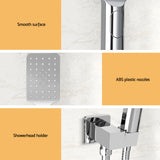 Handheld Shower Head Holder 3.1'' High Pressure Silver - 45-Degree Angle