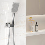 Handheld Shower Head Holder 3.1'' High Pressure Silver - Close-Up Angle