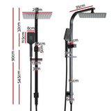 10'' Rain Shower Head Set Handheld Square High Pressure Black