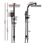 10'' Rain Shower Head Set Handheld Square High Pressure Black, image 2