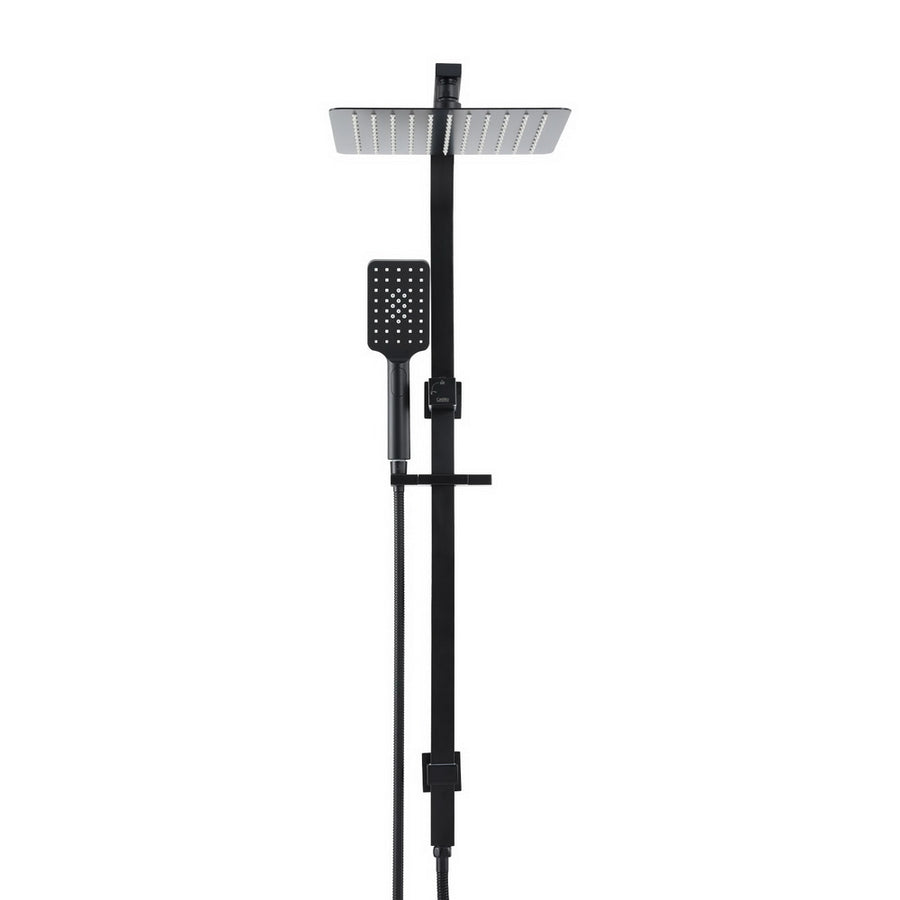 10'' Rain Shower Head Set Handheld Square High Pressure Black, image 3