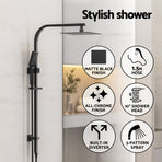 10'' Rain Shower Head Set Handheld Square High Pressure Black, image 4
