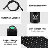 10'' Rain Shower Head Set Handheld Square High Pressure Black