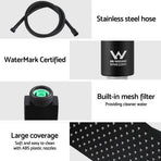 10'' Rain Shower Head Set Handheld Square High Pressure Black, image 6