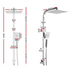 Cefito 10'' Rain Shower Head Set Handheld Square High Pressure Chrome, image 2