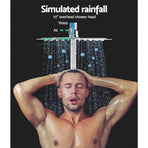 Cefito 10'' Rain Shower Head Set Handheld Square High Pressure Chrome, image 3