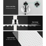 Cefito 10'' Rain Shower Head Set Handheld Square High Pressure Chrome, image 4