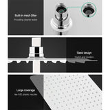 Cefito 10'' Rain Shower Head Set Handheld Square High Pressure Chrome - Top-Down View