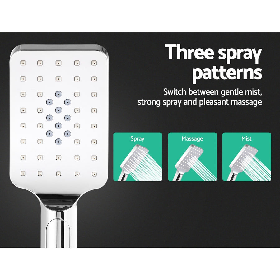 Cefito 10'' Rain Shower Head Set Handheld Square High Pressure Chrome, image 7