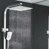 Cefito 10'' Rain Shower Head Set Handheld Square High Pressure Chrome - Low Angle