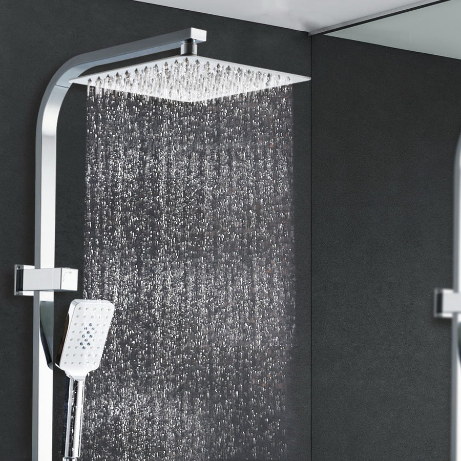 Cefito 10'' Rain Shower Head Set Handheld Square High Pressure Chrome, image 8