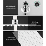 Cefito 10'' Rain Shower Head Set Handheld Square High Pressure Mixer Tap Chrome - Top-Down View