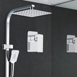 Cefito 10'' Rain Shower Head Set Handheld Square High Pressure Mixer Tap Chrome - Low Angle