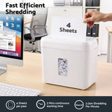 DEVANTI 8L Small Tabletop Paper Shredder 4 Sheet P4 Cross Cut Home Office - Top-Down View