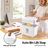 DEVANTI 8L Small Tabletop Paper Shredder 4 Sheet P4 Cross Cut Home Office - Close-Up Angle