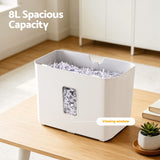 DEVANTI 8L Small Tabletop Paper Shredder 4 Sheet P4 Cross Cut Home Office - Low Angle