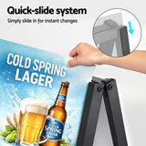 A1 Frame Sign Stand Double Sided Poster Display Board Outdoor Advertising 60x90cm - 45-Degree Angle