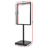 A1 Frame Pedestal Sign Holder Poster Stand Display Board Double Sided 60x90cm - Front View