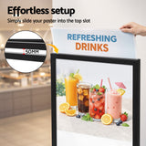 A1 Frame Pedestal Sign Holder Poster Stand Display Board Double Sided 60x90cm - 45-Degree Angle