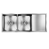 Cefito Kitchen Sink 111X45CM Stainless Steel Basin Double Bowl Silver - Side View