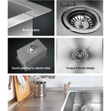 Cefito Kitchen Sink 45X30CM Stainless Steel Basin Single Bowl Silver - Close-Up Angle